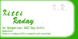 kitti raday business card